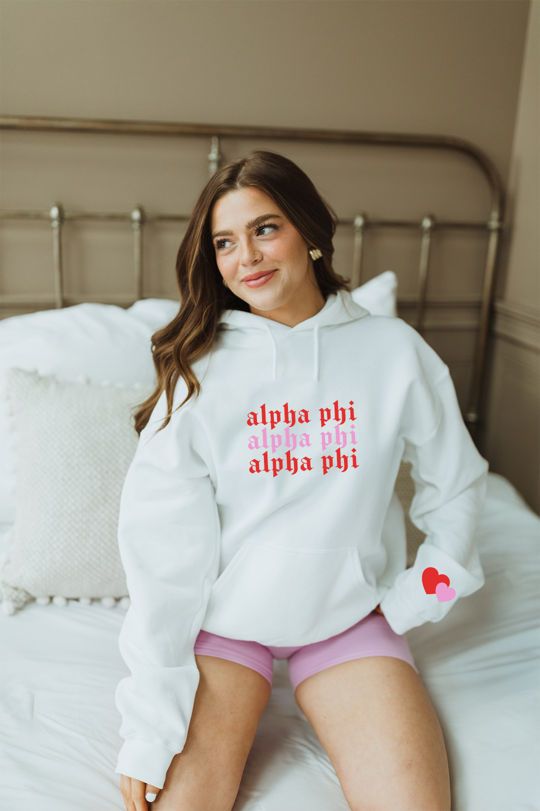 Heart Sleeve hoodie - Alpha Phi