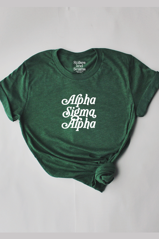 Green Script tee - Alpha Sigma Alpha