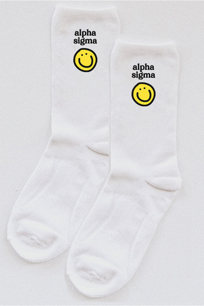 Yellow Smiley socks - Alpha Sigma