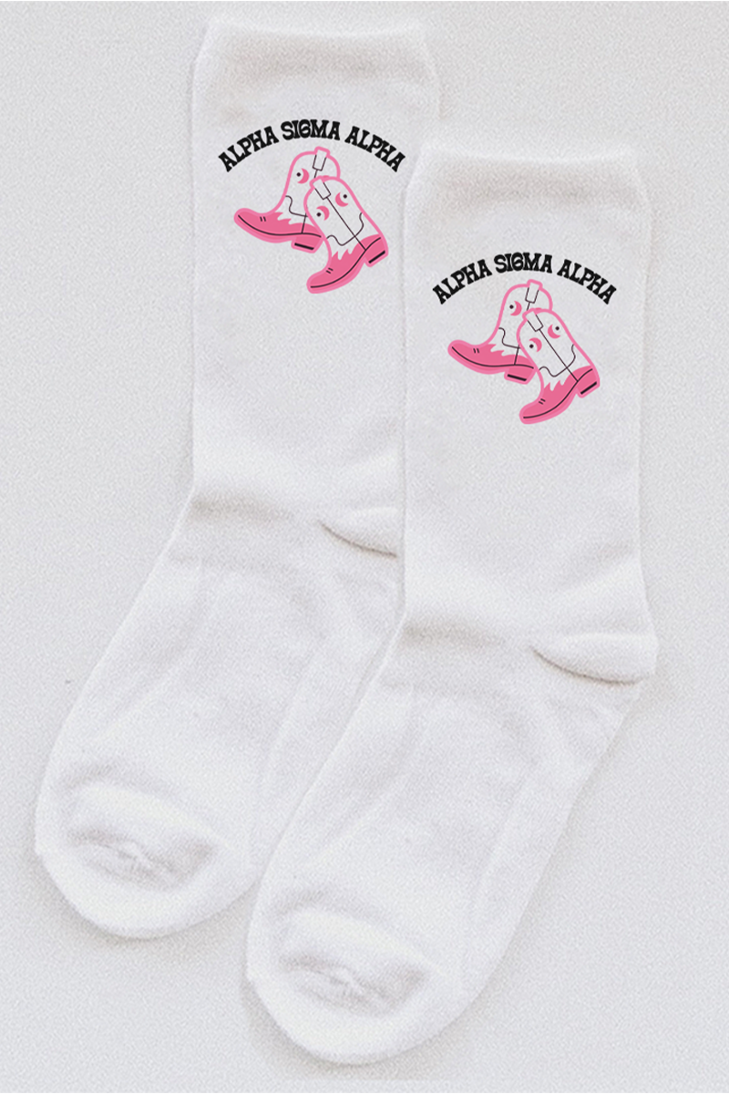 Cowboy Boots socks - Alpha Sigma Alpha