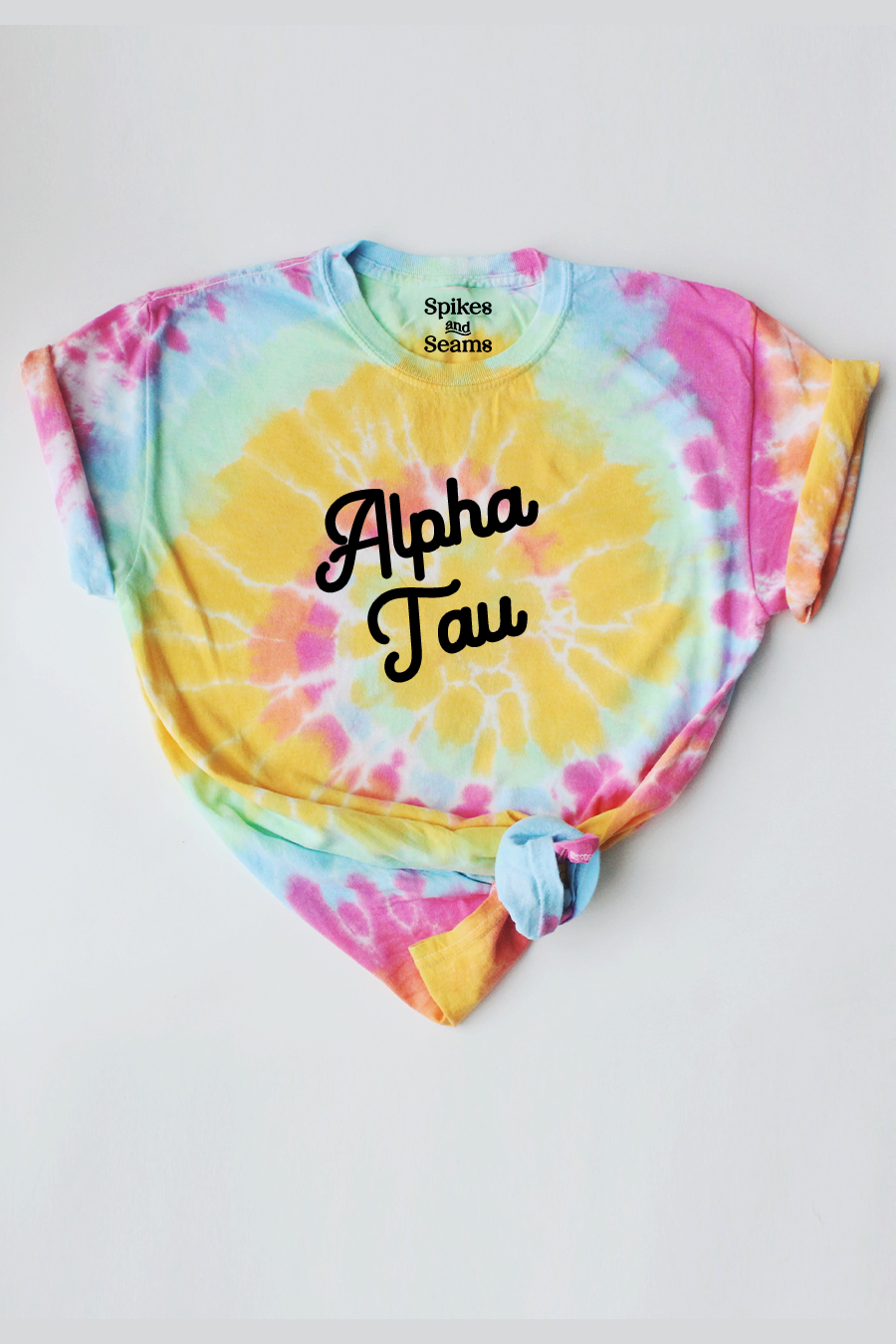 Tie Dye script tee - Alpha Tau