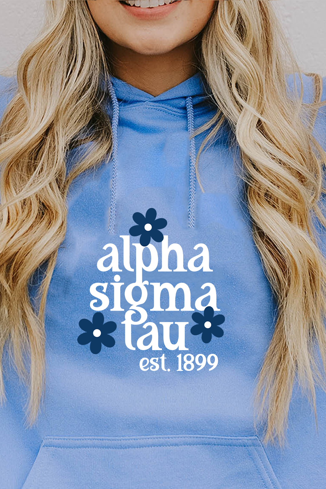 Blue Daisy hoodie - Alpha Sigma Tau