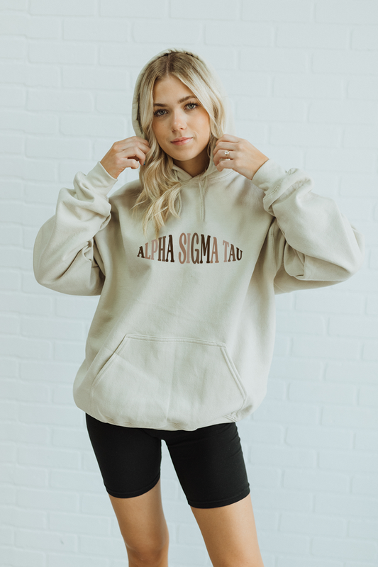 Brown Text hoodie - Alpha Sigma Tau