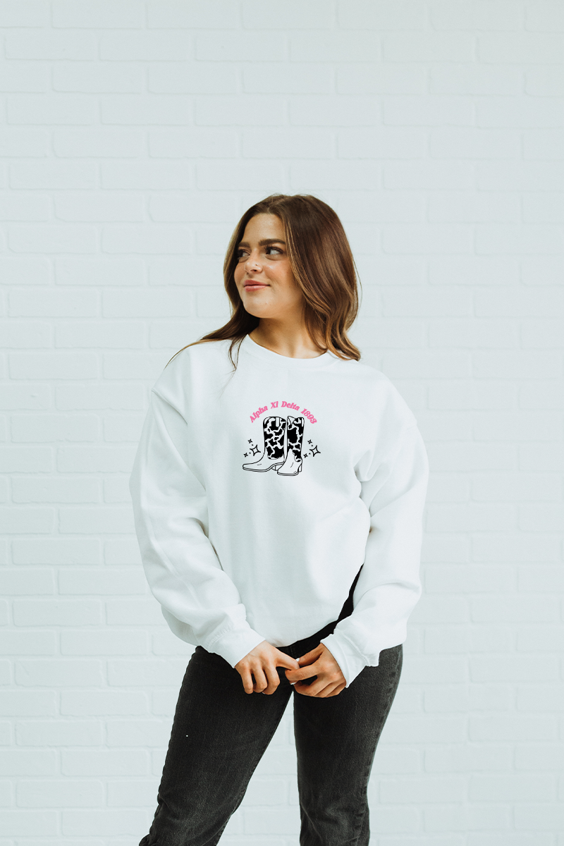 Cowboy Boots sweatshirt - Alpha Xi Delta