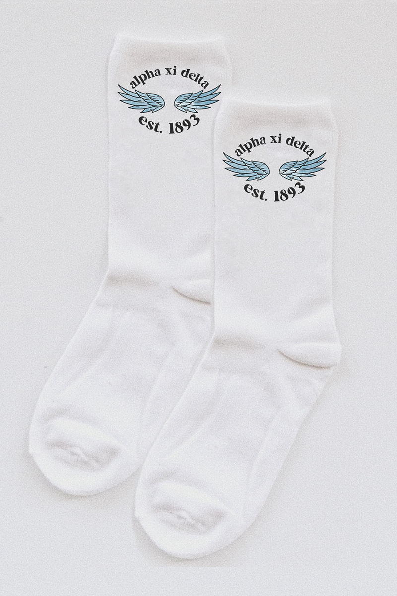 Angel Wing socks - Alpha Xi Delta