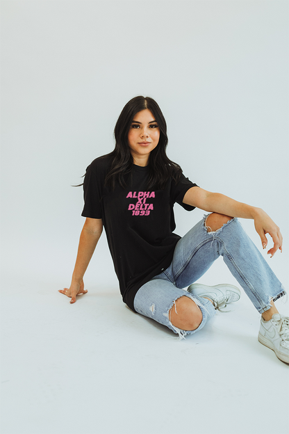 Black shirts with Pink text tee