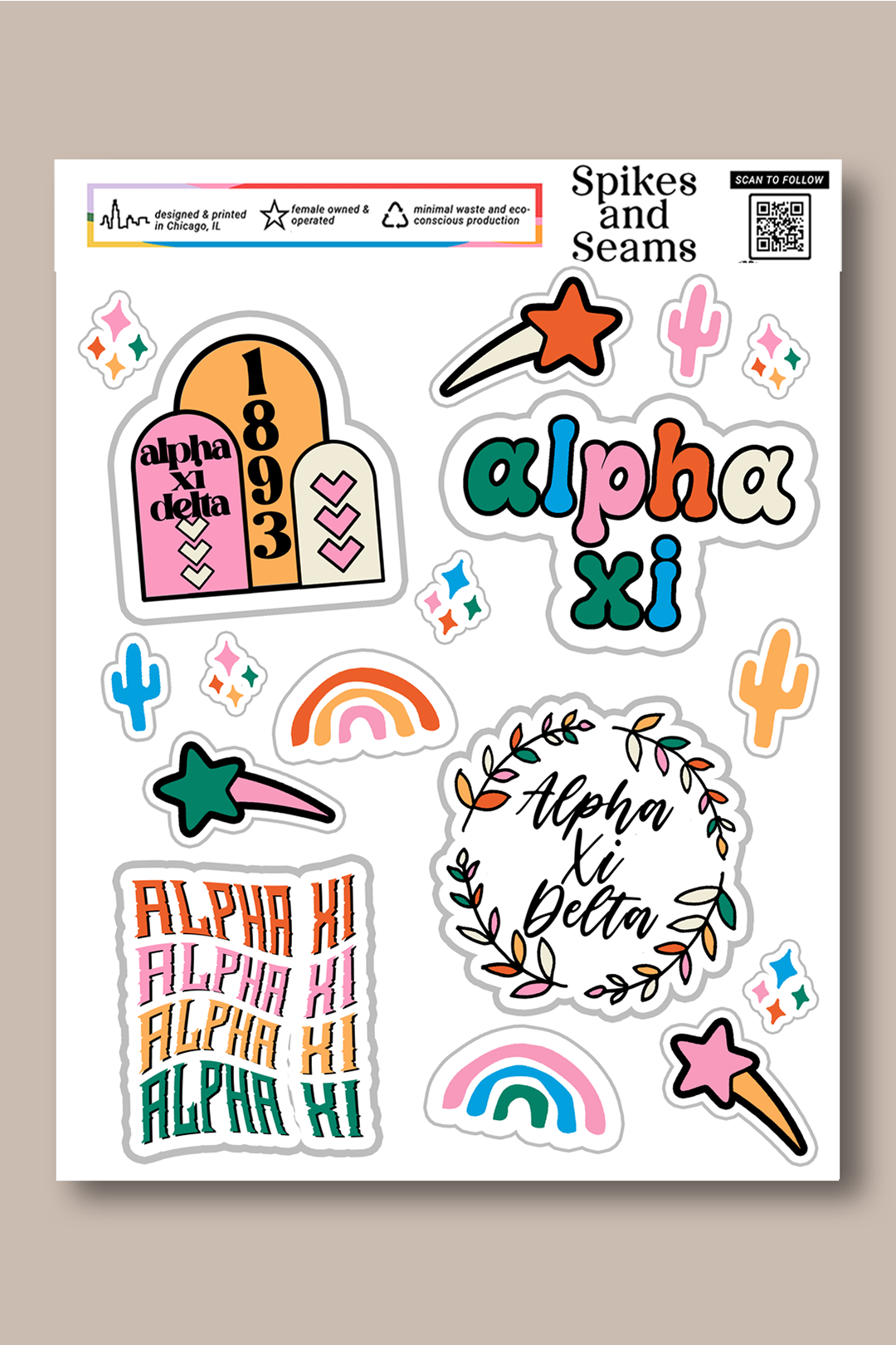 Sticker Sheet #8 - Alpha Xi Delta
