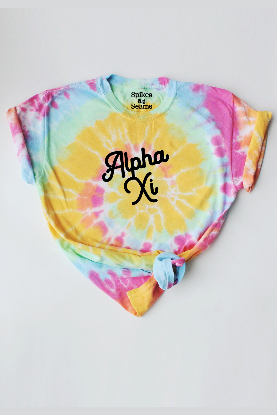 Tie Dye script tee - Alpha Xi