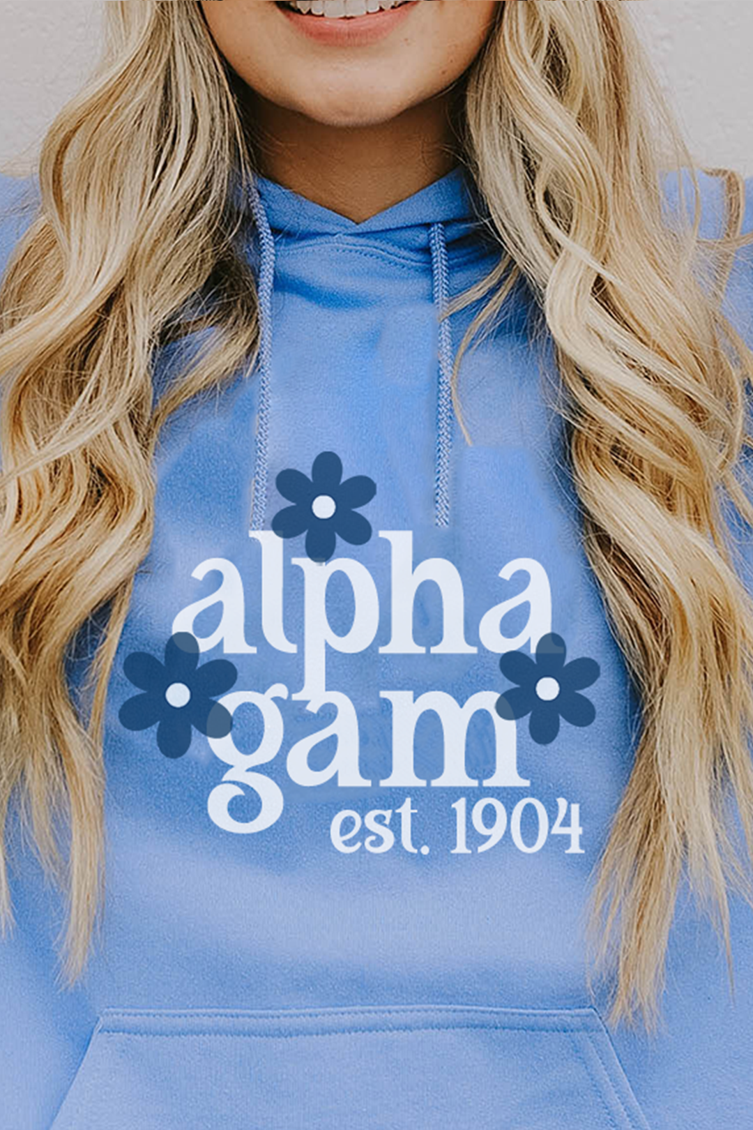 Blue Daisy hoodie  - Alpha Gam