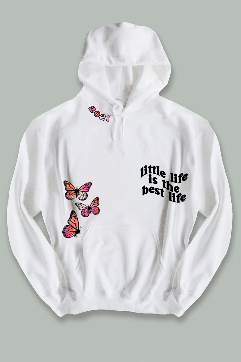 White best sale hoodie butterfly