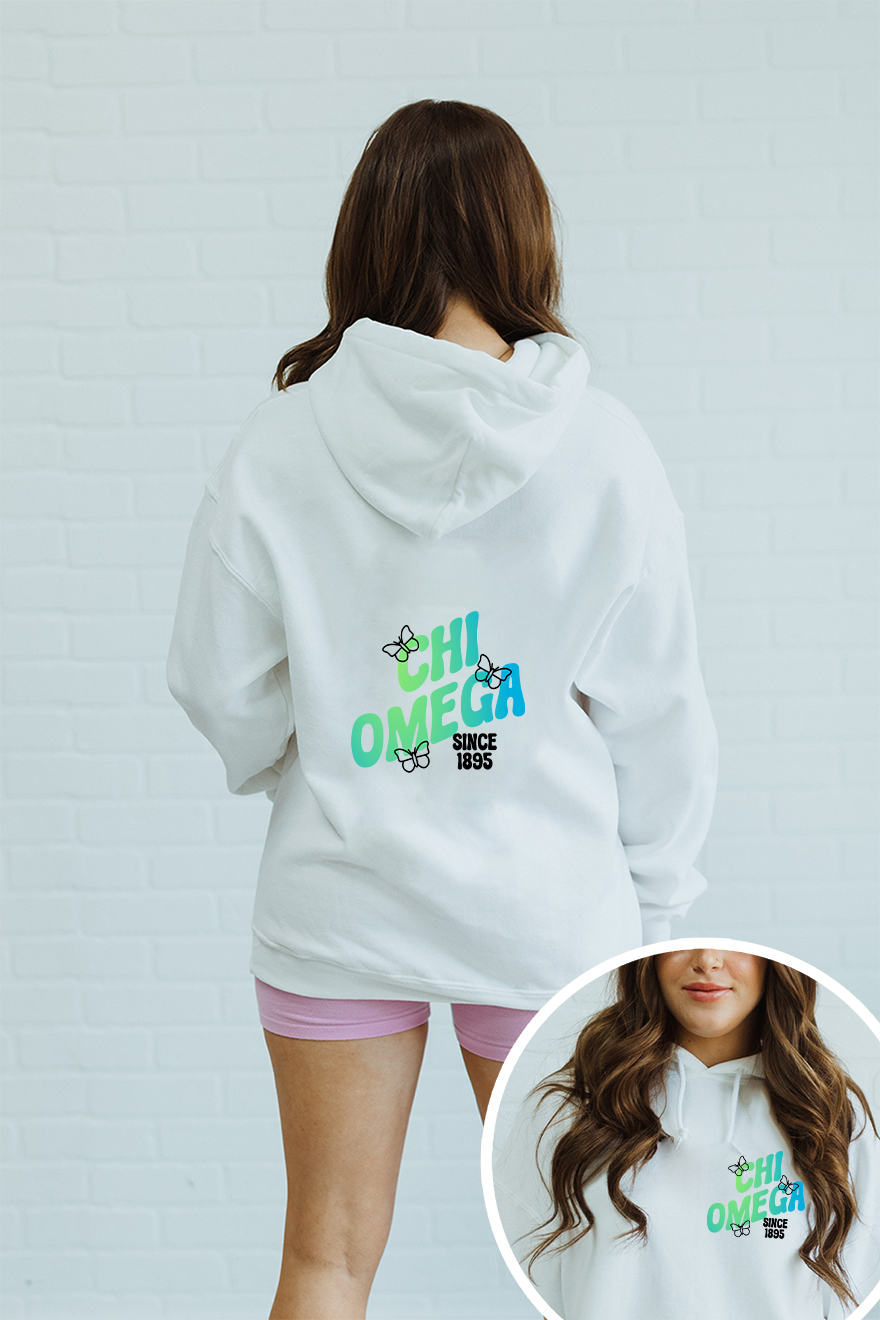 Green Gradient hoodie - Chi Omega