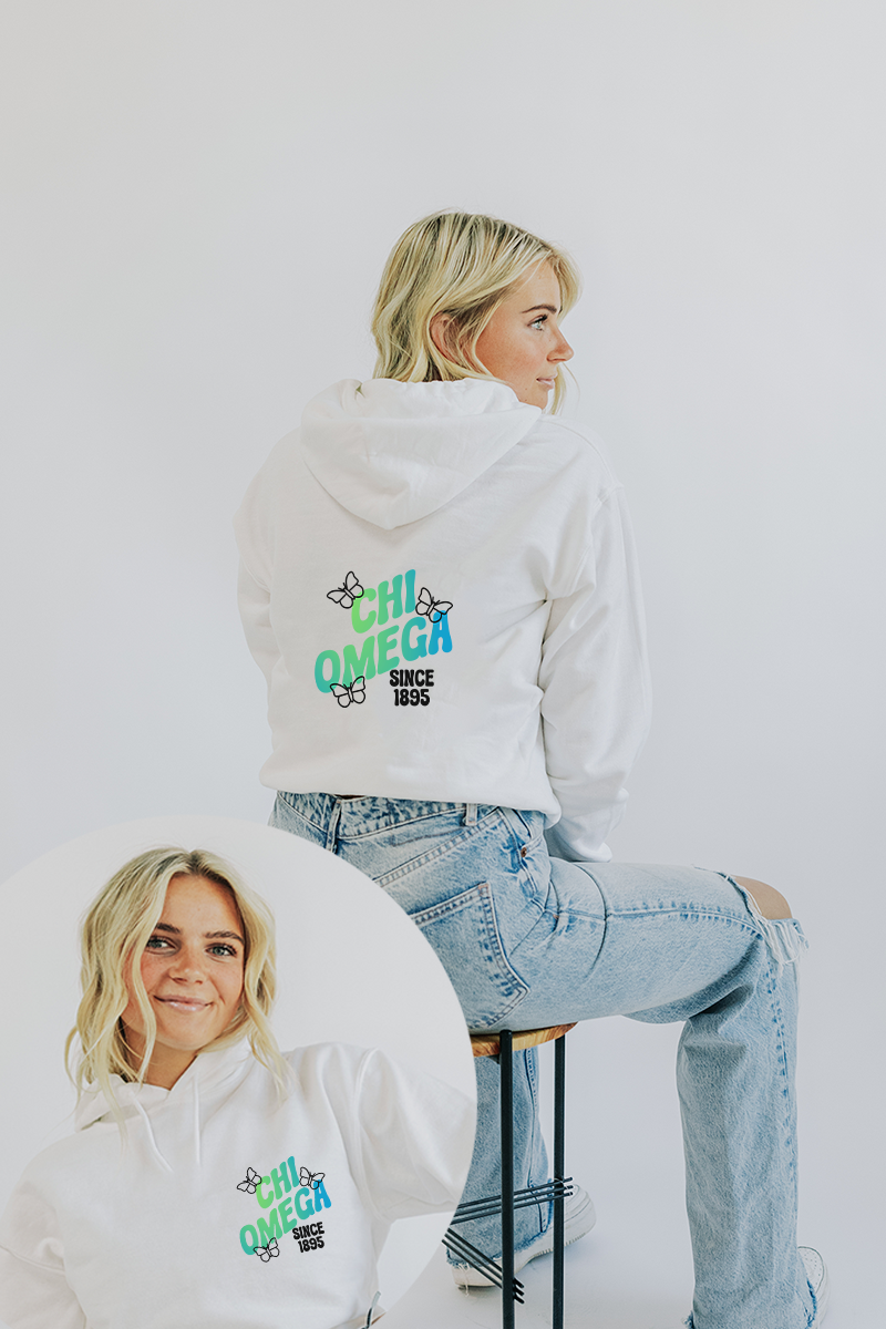 Green Gradient hoodie - Chi Omega