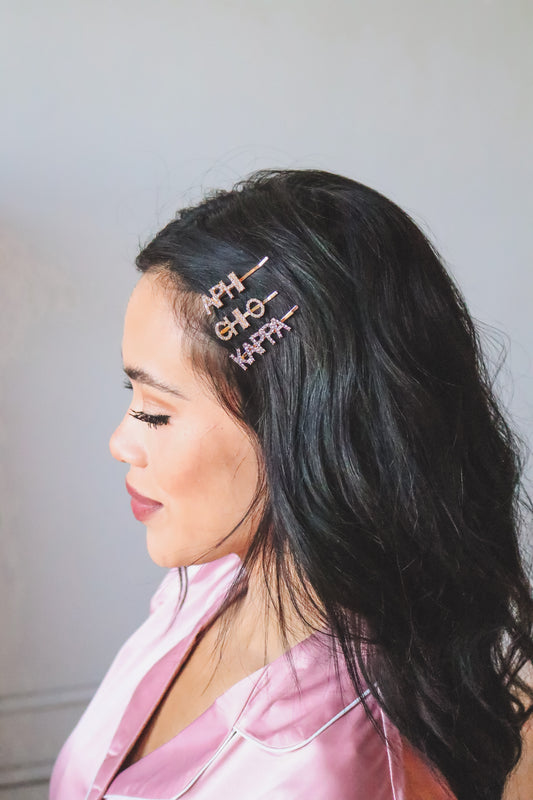 Gold rhinestone hair pin - APhi