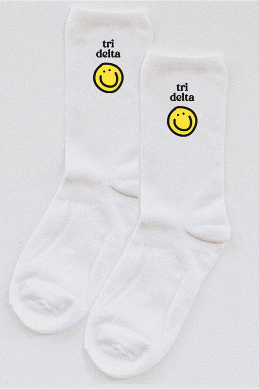 Yellow Smiley socks - Tri Delta