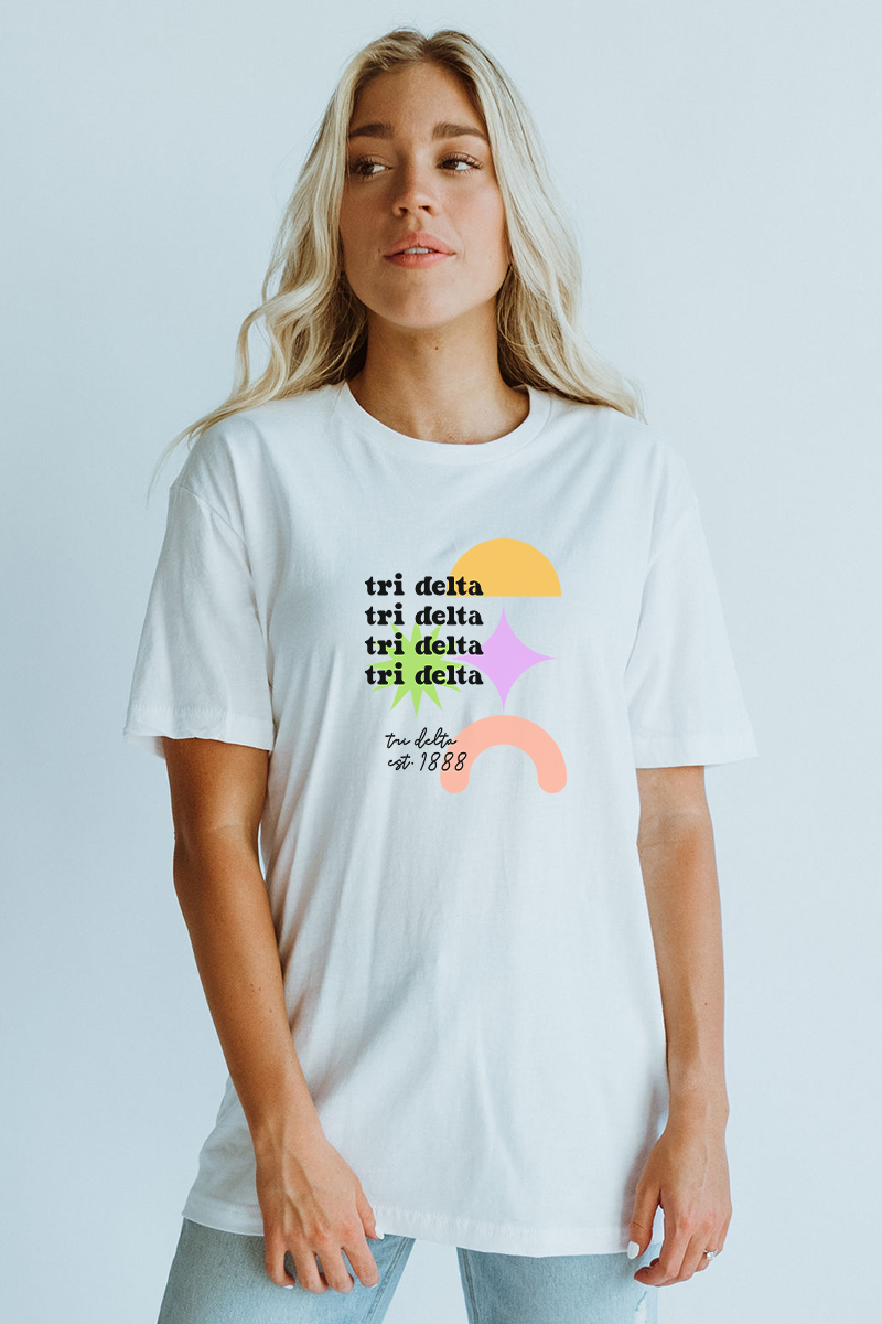 Neon Shapes tee - Tri Delta
