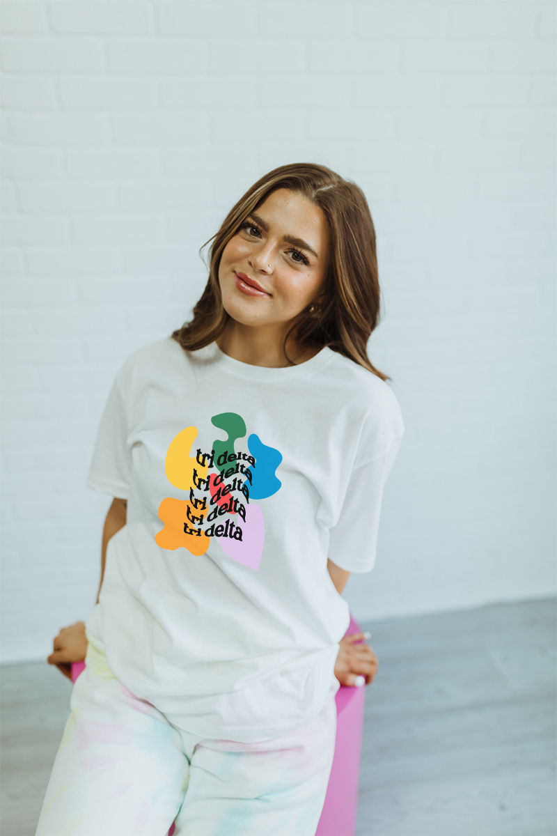 Rainbow Blobs tee - Tri Delta