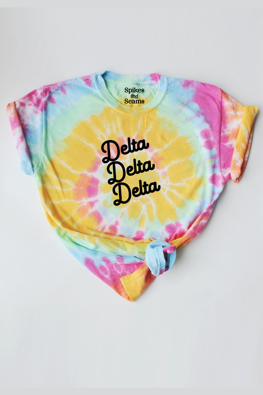 Tie Dye script tee - Delta Delta Delta