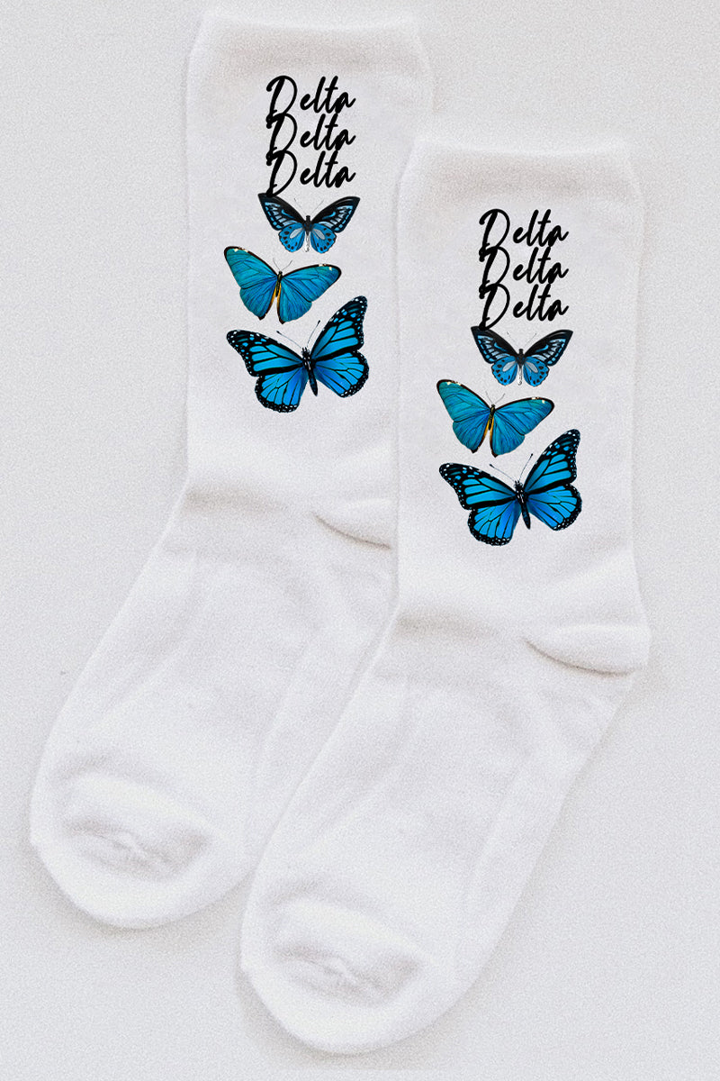 Butterfly socks - Delta Delta Delta