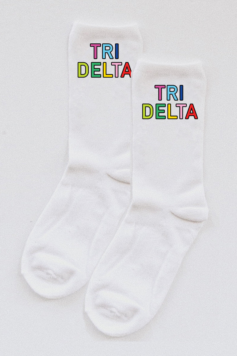 Colorful socks - Tri Delta - Spikes and Seams Greek