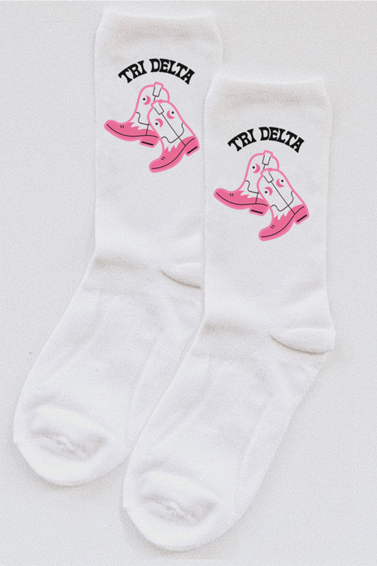 Cowboy boots socks - Delta Delta Delta