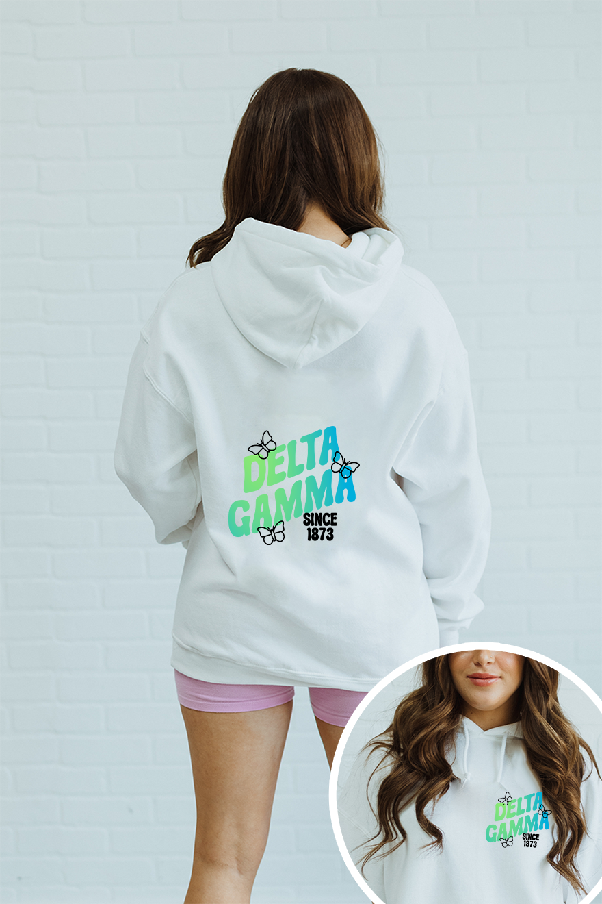 Green Gradient hoodie - Delta Gamma