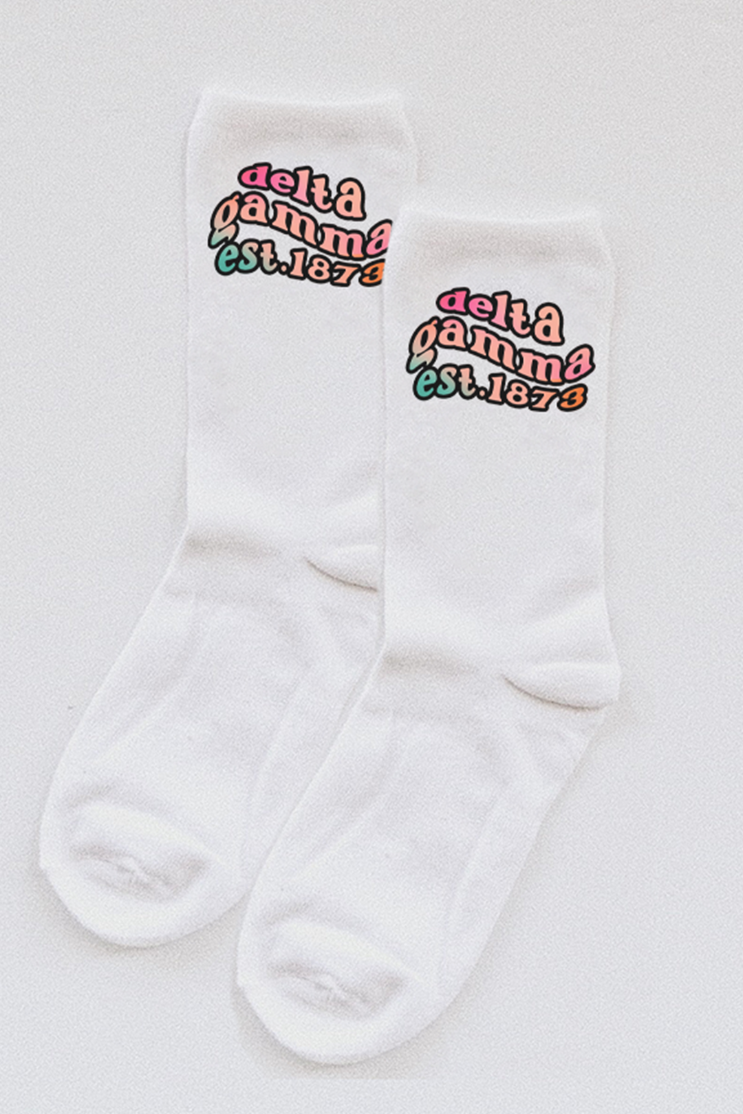 Rainbow text socks