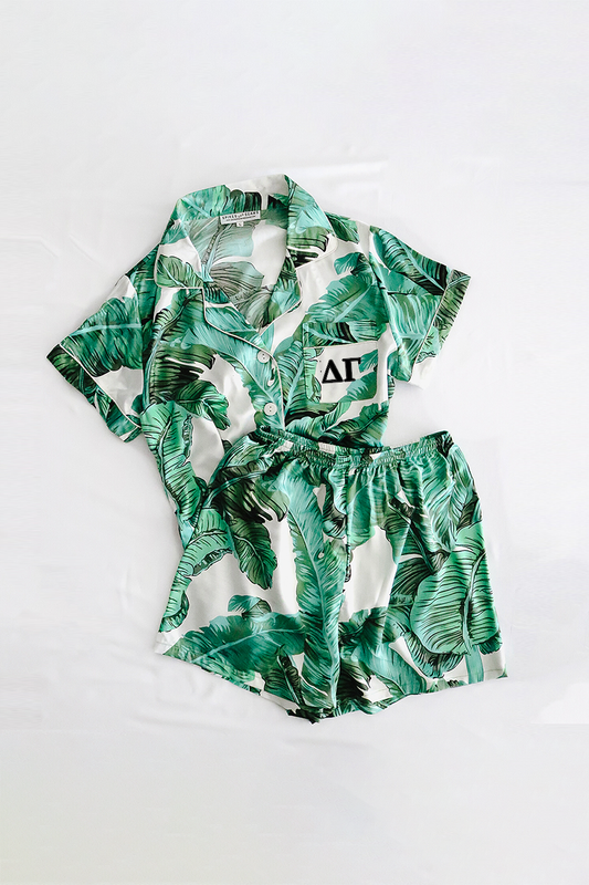 Greek Letter Banana Leaf pajamas - Delta Gamma