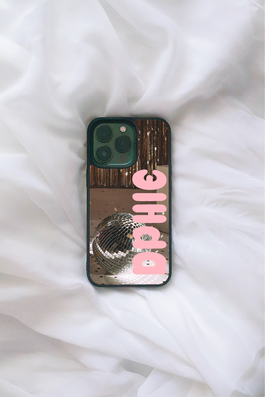 Pink Disco iPhone case - choose your text! - Spikes and Seams Greek