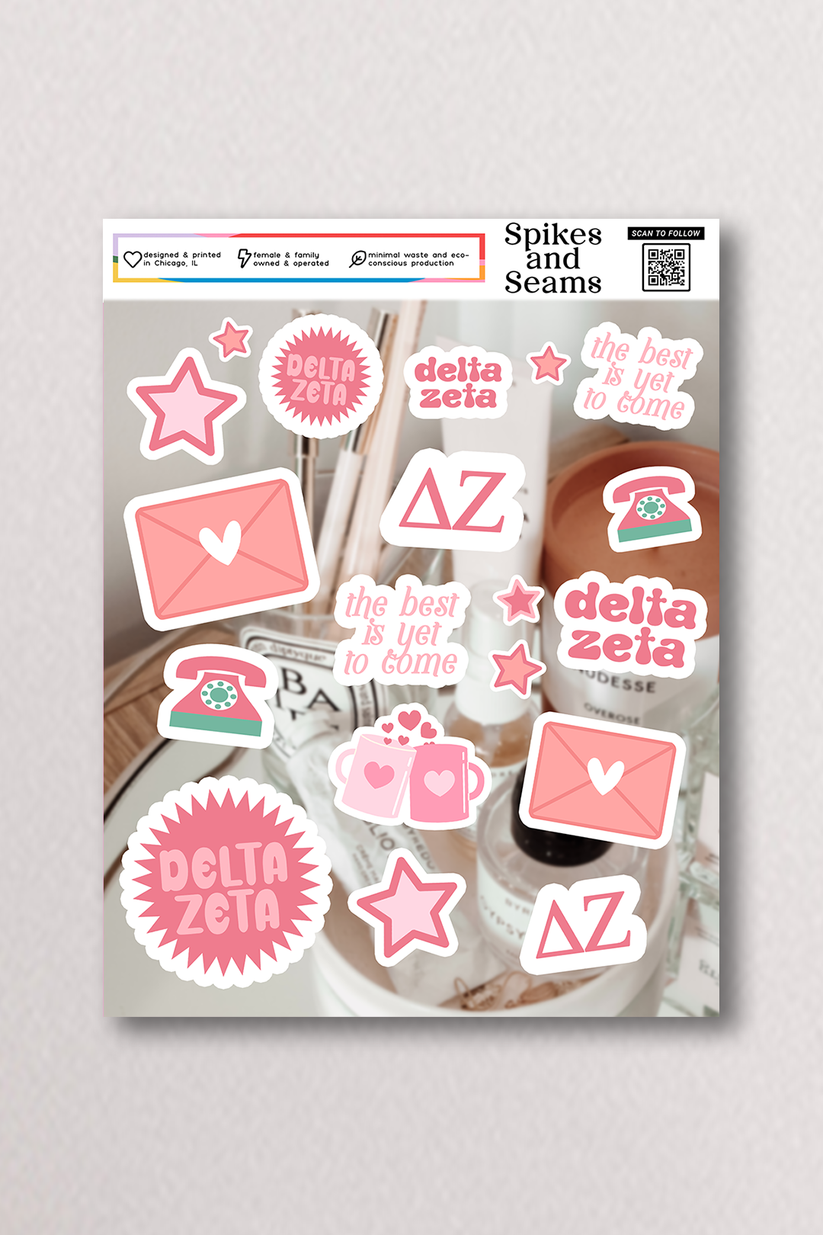 Sticker Sheet #17 - Delta Zeta – Spikes and Seams Greek