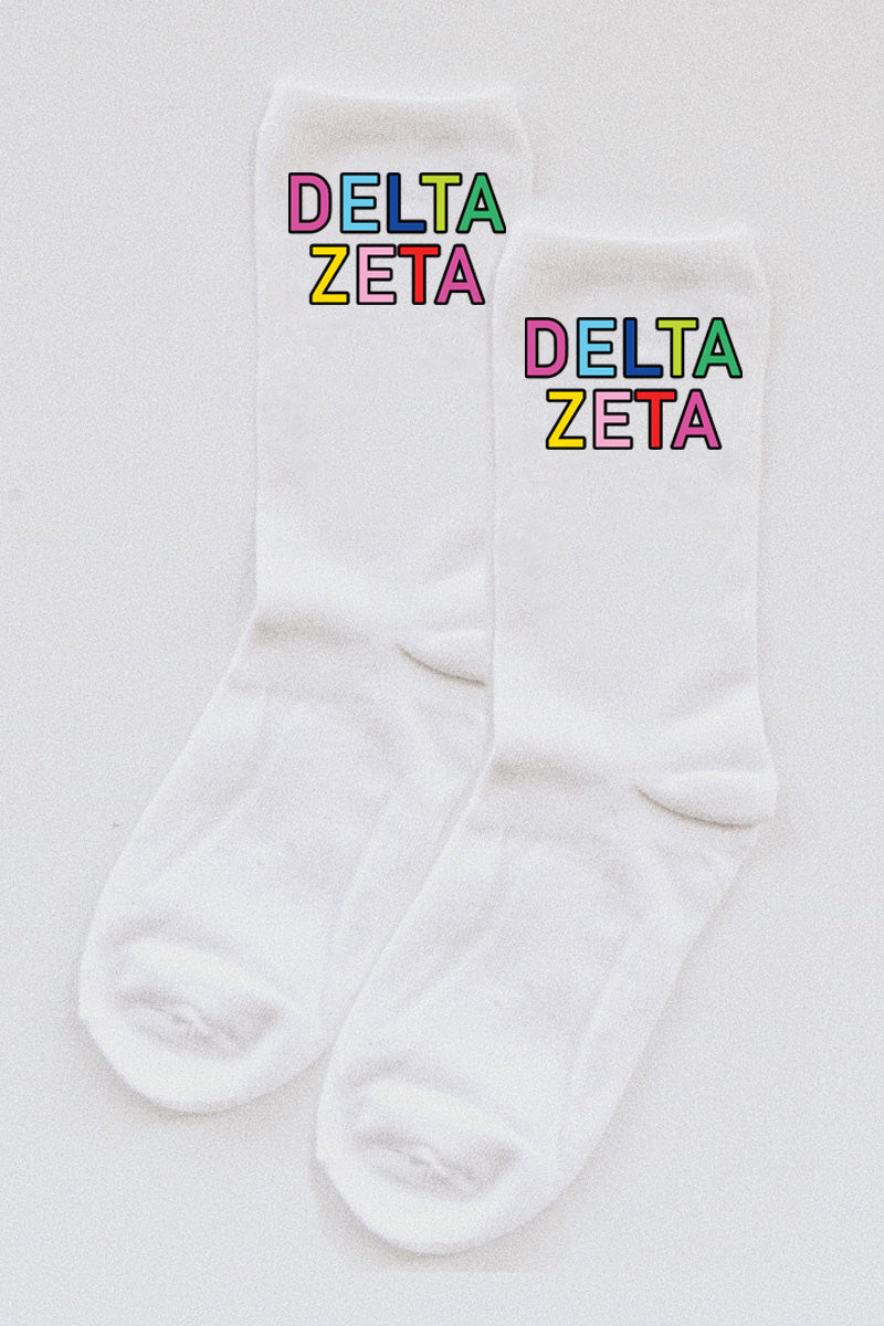 Colorful socks - Delta Zeta - Spikes and Seams Greek