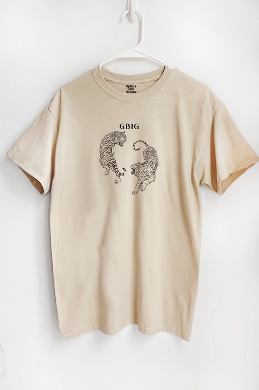 Tiger family tee - beige - Spikes and Seams Greek