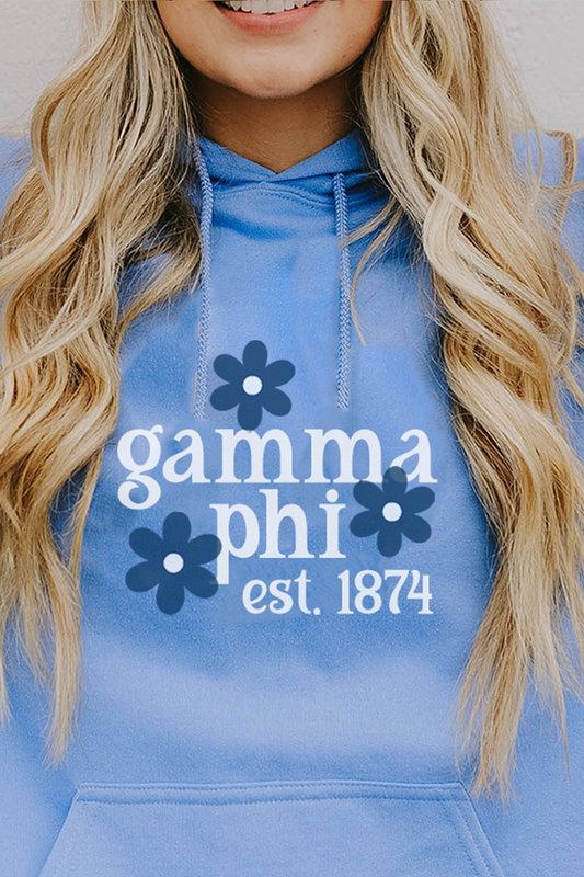 Blue Daisy hoodie - Gamma Phi