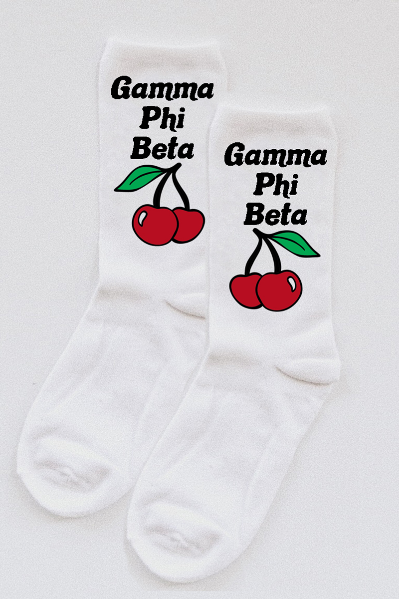 Cherry Sorority socks - custom text!