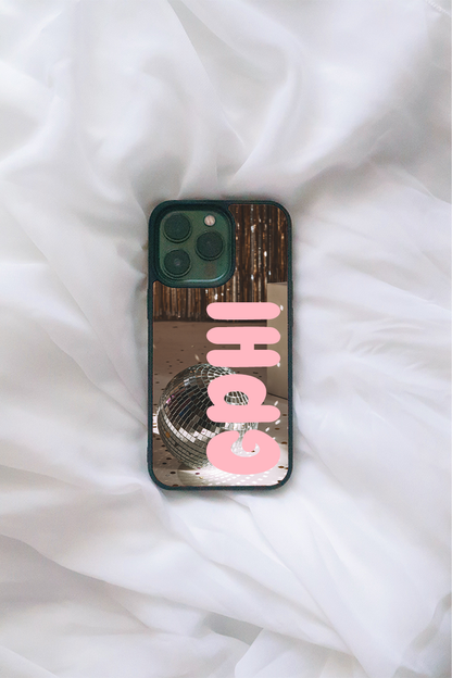 Pink Disco iPhone case - choose your text!