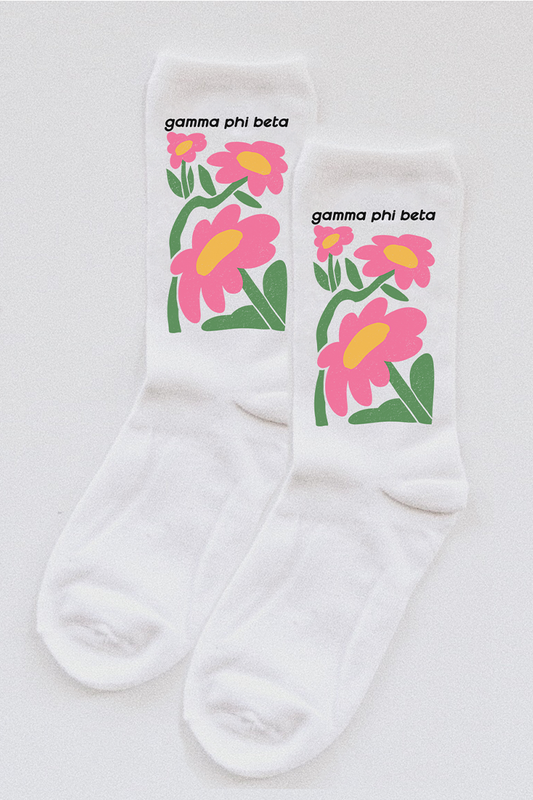 Flower socks - Gamma Phi Beta