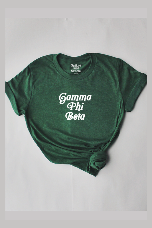 Green Script tee - Gamma Phi Beta