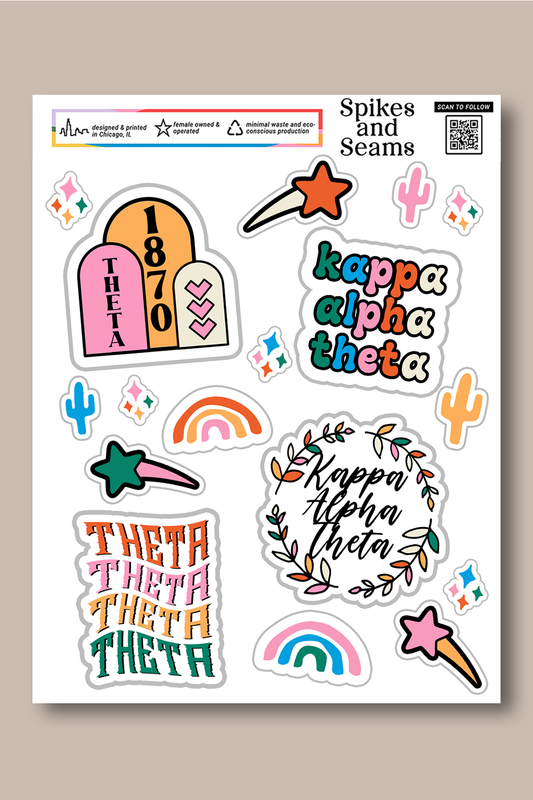 Sticker Sheet #8 - Kappa Alpha Theta - Spikes and Seams Greek