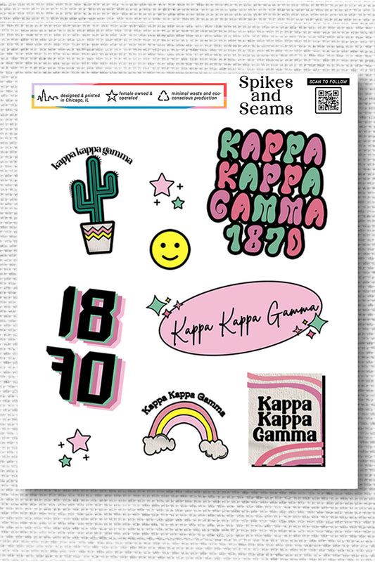 Sticker Sheet #6 - Kappa Kappa Gamma - Spikes and Seams Greek