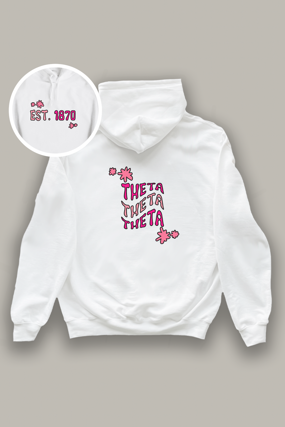 White and Pink hoodie - Theta