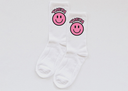 Pink Smiley socks