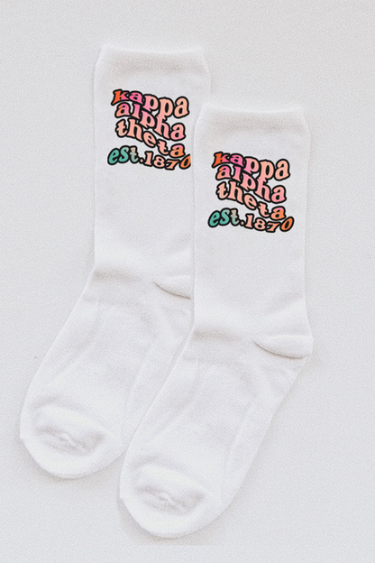 Rainbow text socks