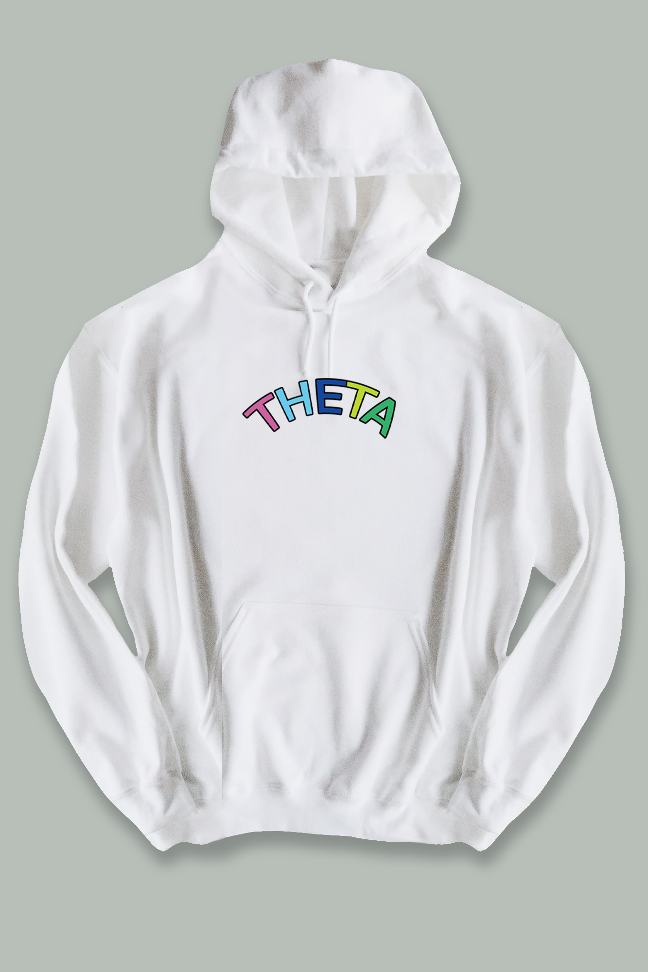Colorful Text Hoodie - White - Spikes and Seams Greek