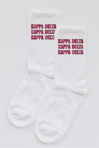 Pink Bubble Text socks
