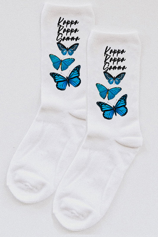 Butterfly socks - Kappa Kappa Gamma - Spikes and Seams Greek