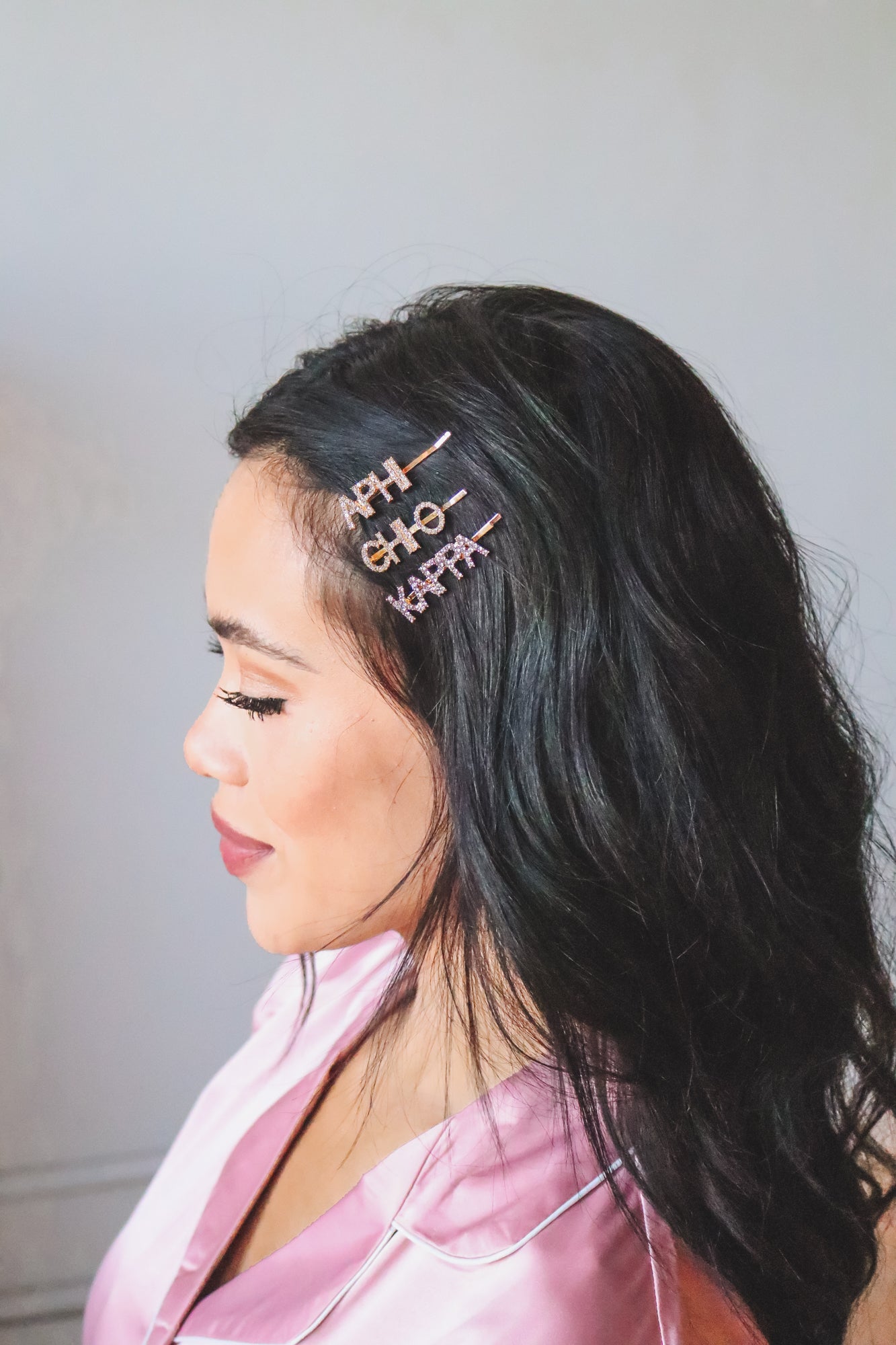 Gold rhinestone hair pin - Kappa