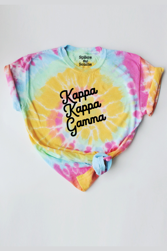 Tie Dye script tee - Kappa Kappa Gamma