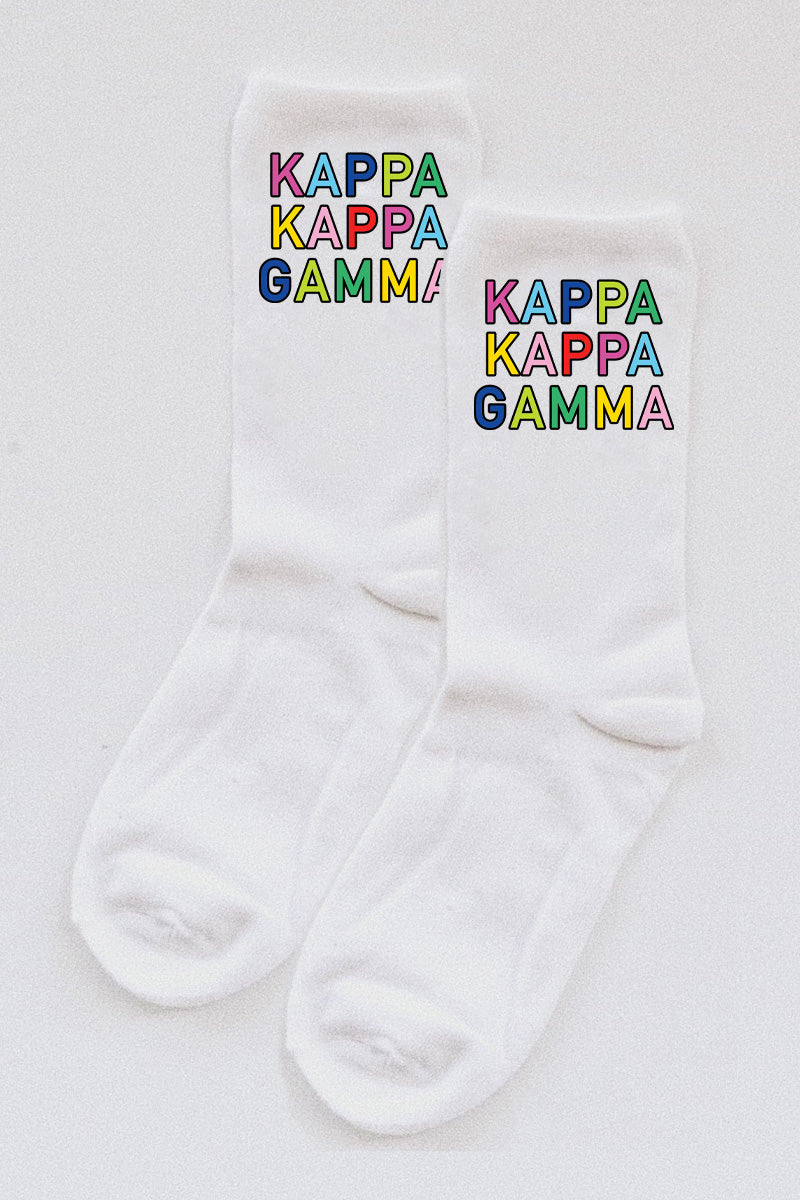 Colorful socks - Kappa Kappa Gamma - Spikes and Seams Greek