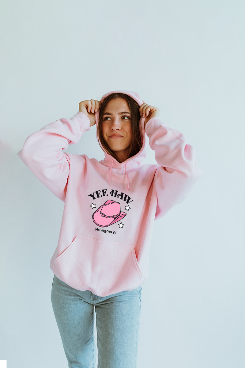 Pink Yeehaw hoodie - Phi Sigma Pi