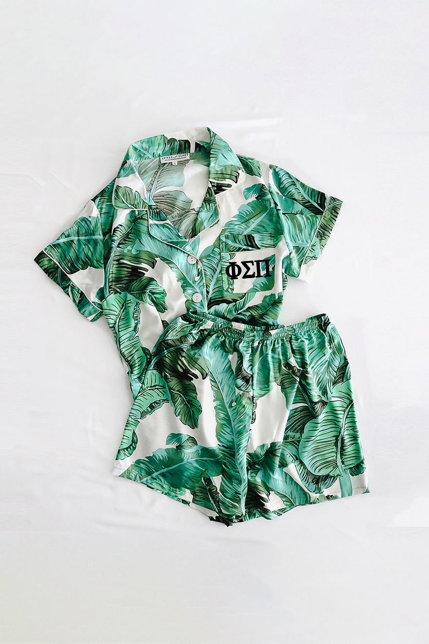 Greek Letter Banana Leaf Pajamas - Phi Sigma Pi