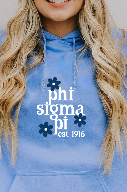 Blue Daisy hoodie - Phi Sigma Pi